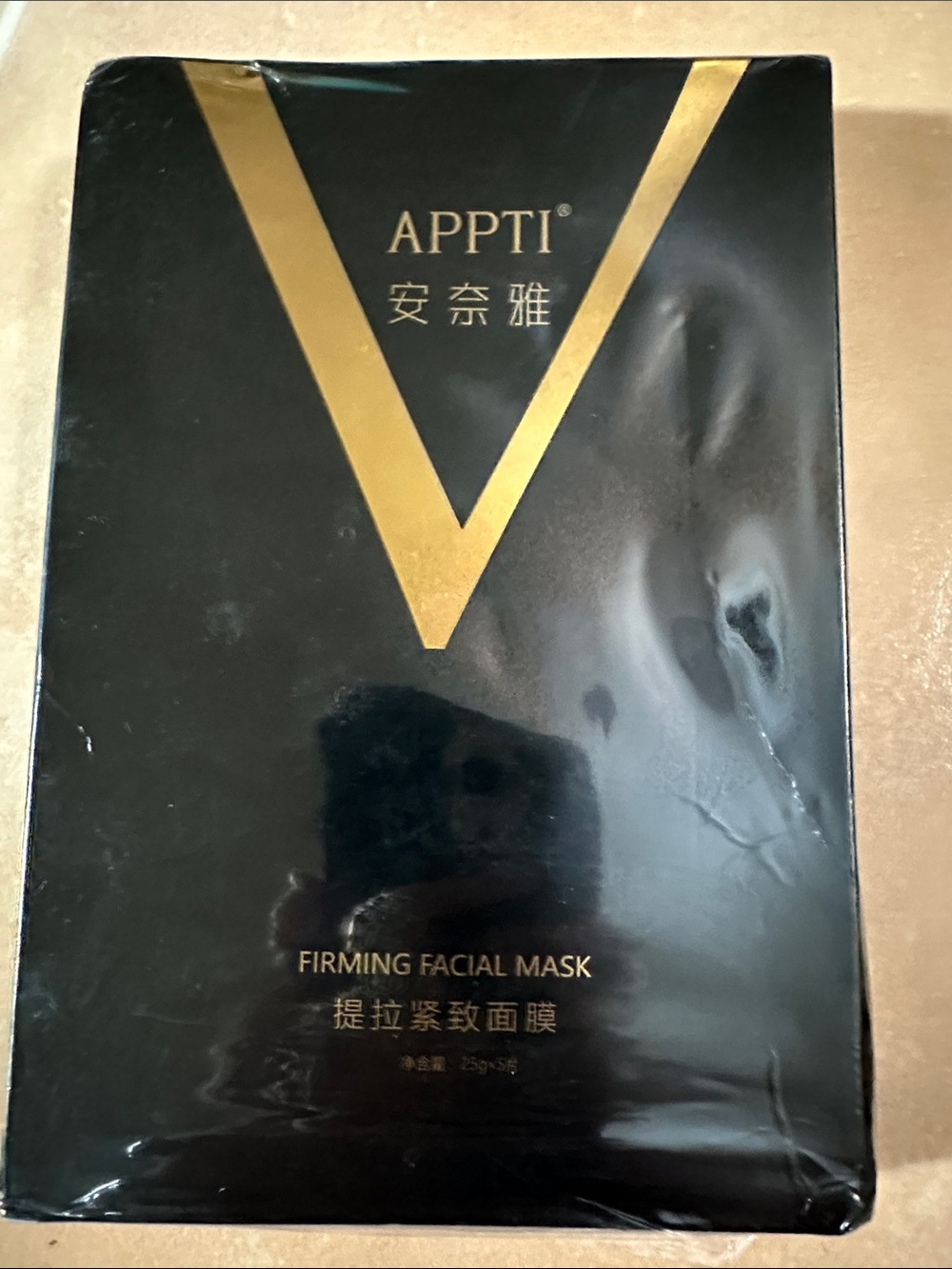 APPTI 5 Firming Facial Mask - Black & Gold Packaging